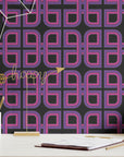 Wallpaper Moody 90s Retro Wallpaper Funky Vintage Geometric Dark Home Wall Decor Removable Peel and Stick or Permanent Traditional Wallpaper