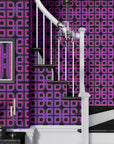 Wallpaper Moody 90s Retro Wallpaper Funky Vintage Geometric Dark Home Wall Decor Removable Peel and Stick or Permanent Traditional Wallpaper