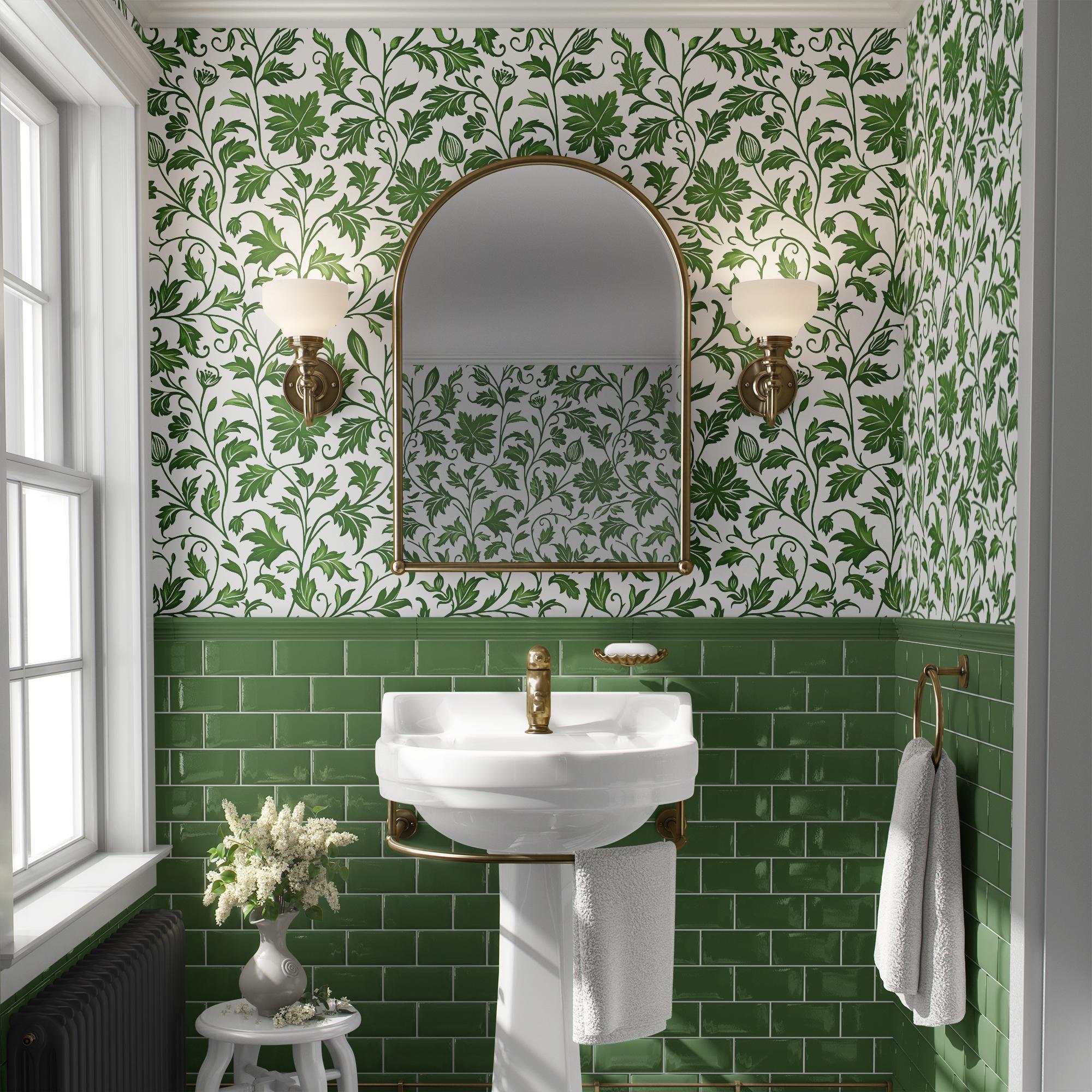 Wallpaper Vintage William Morris Style Floral Ivy Wall Decor Whimsical Forest Removable Peel and Stick or Permanent Traditional Wallpaper