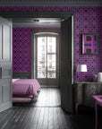Wallpaper Moody 90s Retro Wallpaper Funky Vintage Geometric Dark Home Wall Decor Removable Peel and Stick or Permanent Traditional Wallpaper