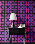 Wallpaper Moody 90s Retro Wallpaper Funky Vintage Geometric Dark Home Wall Decor Removable Peel and Stick or Permanent Traditional Wallpaper