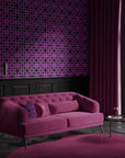 Wallpaper Moody 90s Retro Wallpaper Funky Vintage Geometric Dark Home Wall Decor Removable Peel and Stick or Permanent Traditional Wallpaper