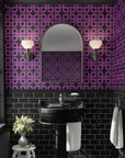 Wallpaper Moody 90s Retro Wallpaper Funky Vintage Geometric Dark Home Wall Decor Removable Peel and Stick or Permanent Traditional Wallpaper