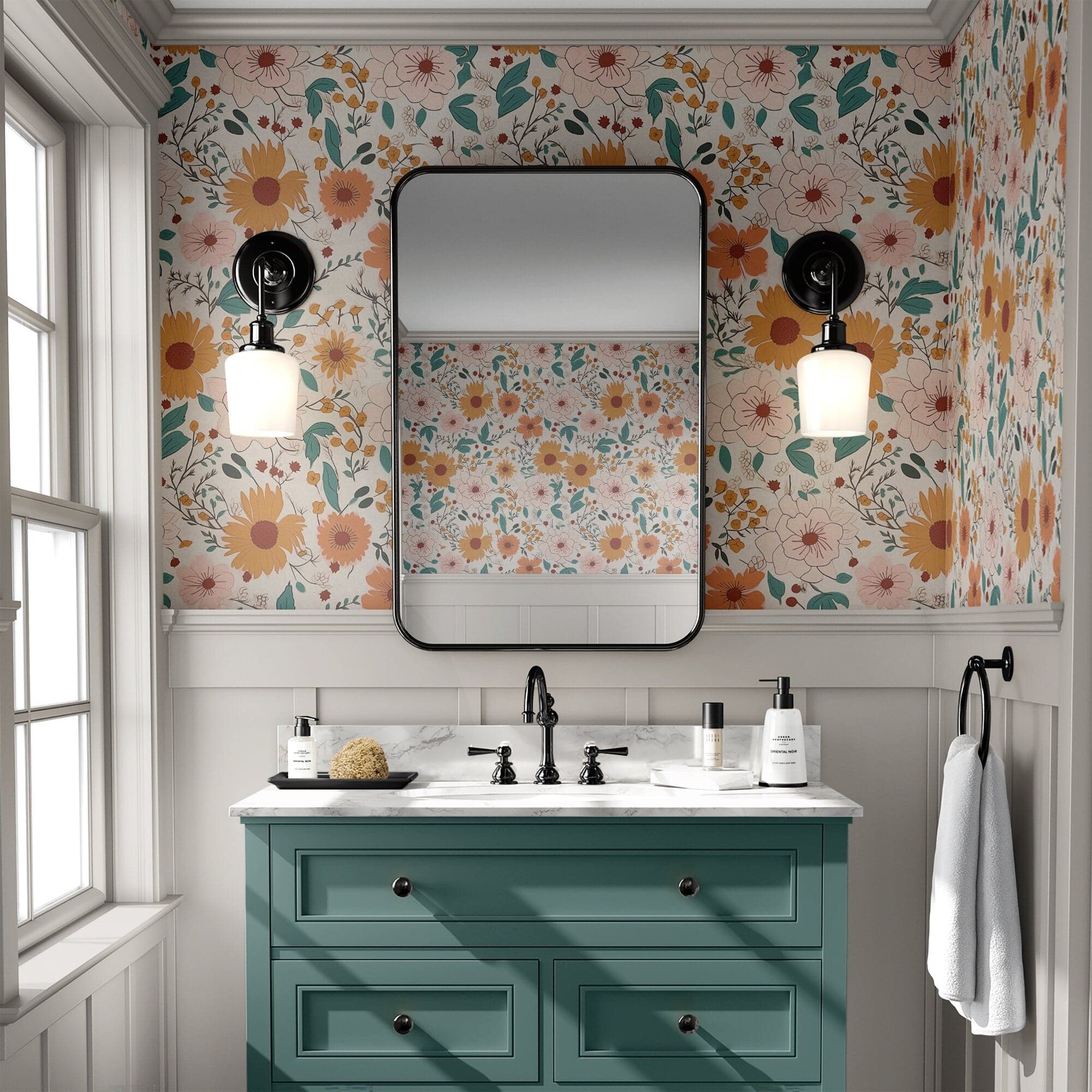 Floral Wallpaper Vintage Luxury Wall Decor