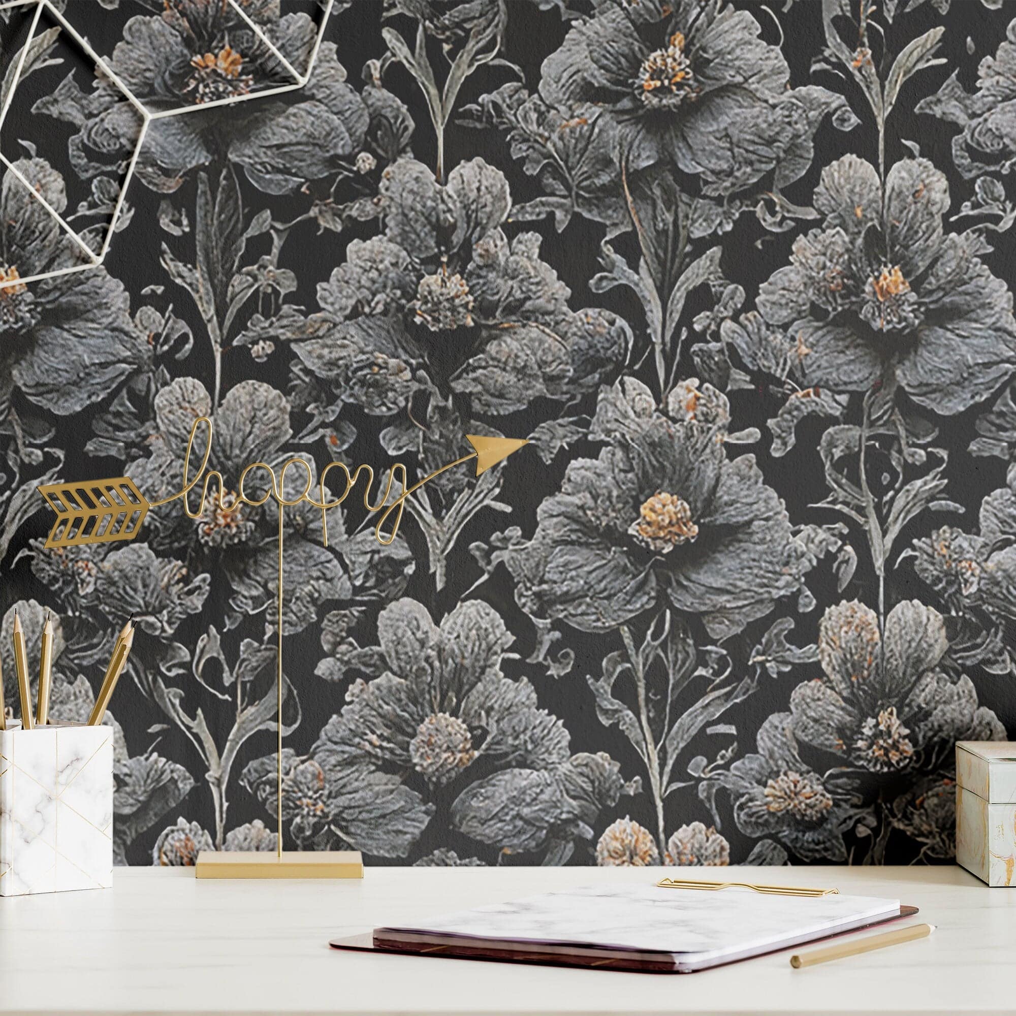 Dark Victorian Wallpaper Vintage Luxury Wall Decor