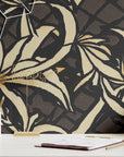 Funky Wallpaper Dark Hawaiian Floral Wall Decor