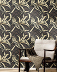 Funky Wallpaper Dark Hawaiian Floral Wall Decor