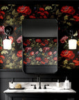 Floral Wallpaper Vintage Dark Forest Wall Decor