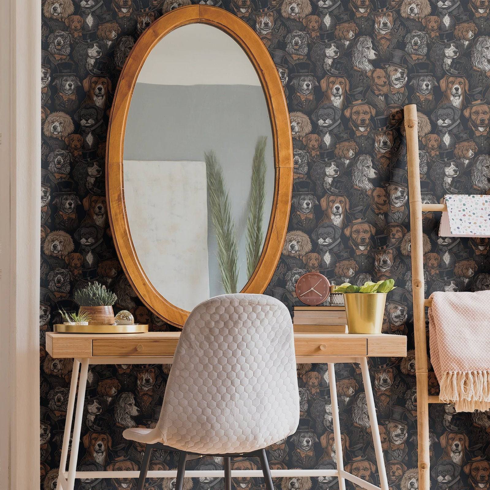 Dog Wallpaper Funky Vintage Luxury Wall Decor