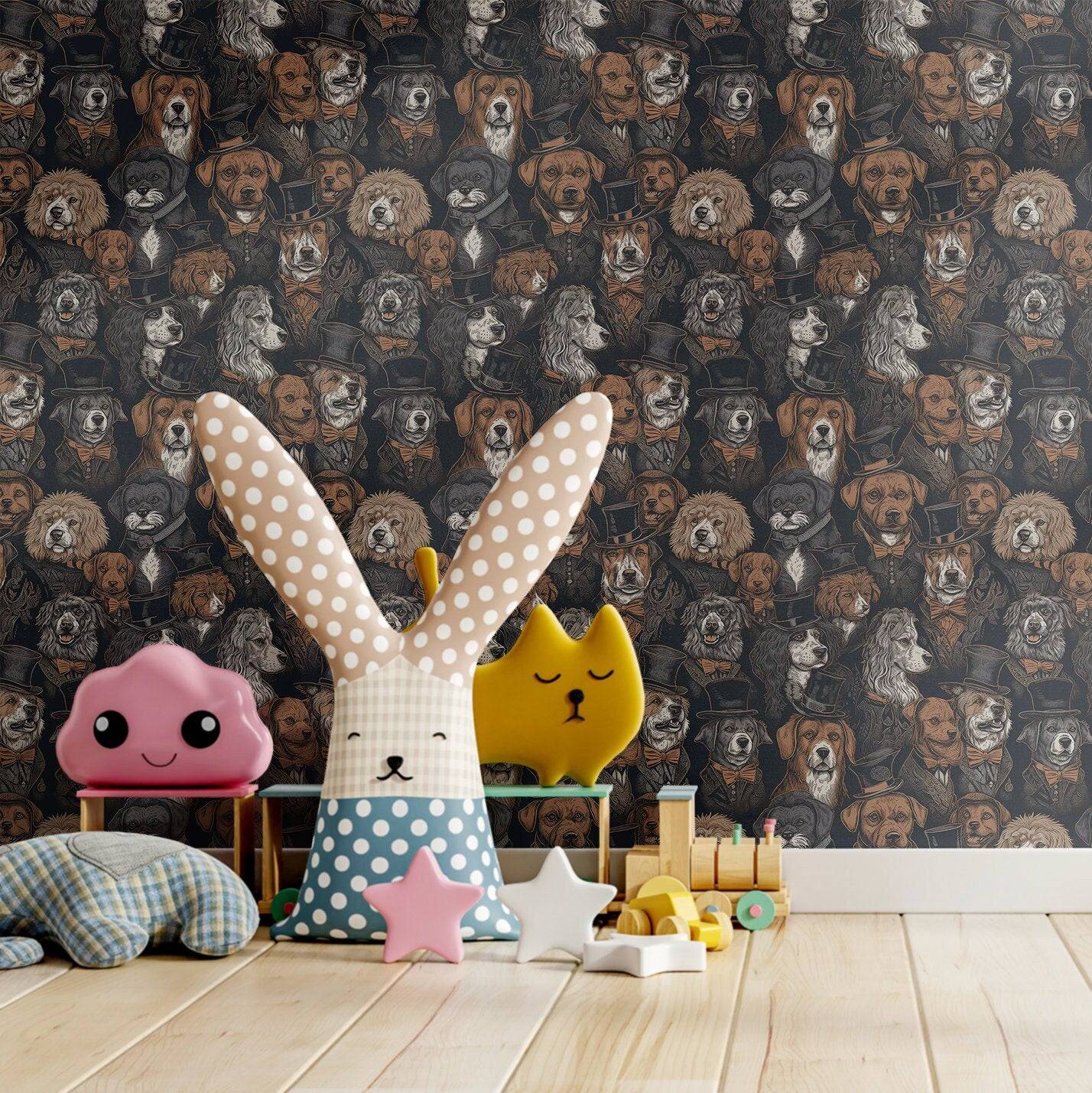 Dog Wallpaper Funky Vintage Luxury Wall Decor