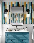 Vintage Stripe Wallpaper Retro Funky Wall Decor