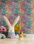 Colorful Toile Wallpaper Retro French Wall Decor
