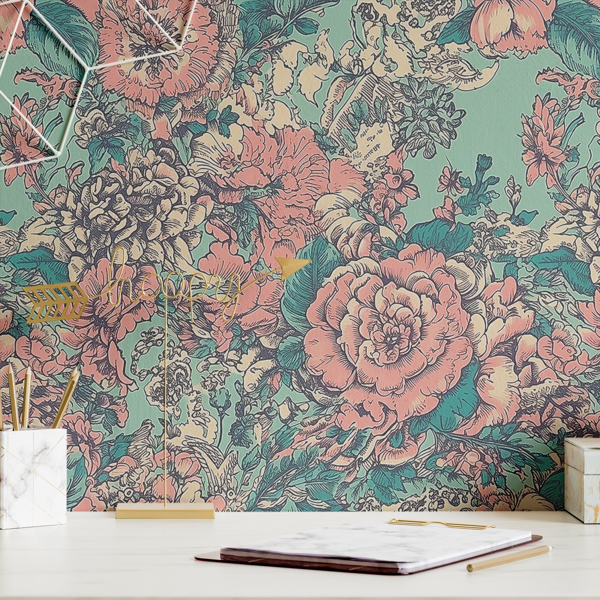 French Toile Wallpaper Vintage Luxury Wall Decor