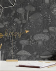Mushroom Wallpaper Dark Botanical Luxury Wall Decor