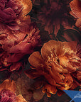 Moody Wallpaper Dark Orange Peony Wall Decor