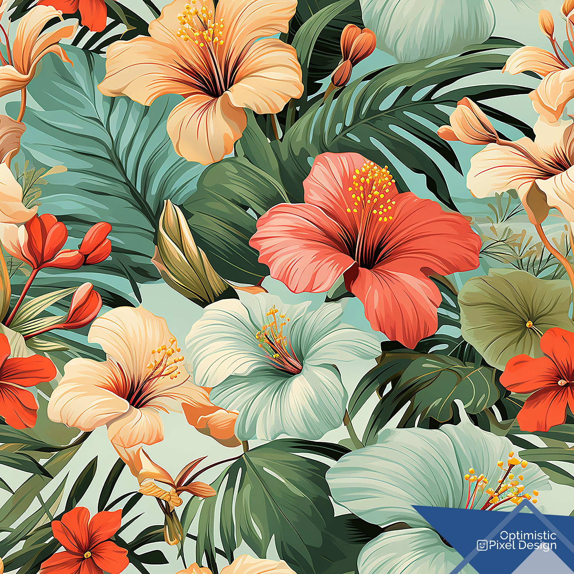 Tropical Wallpaper Retro Luxury Floral Wall Decor