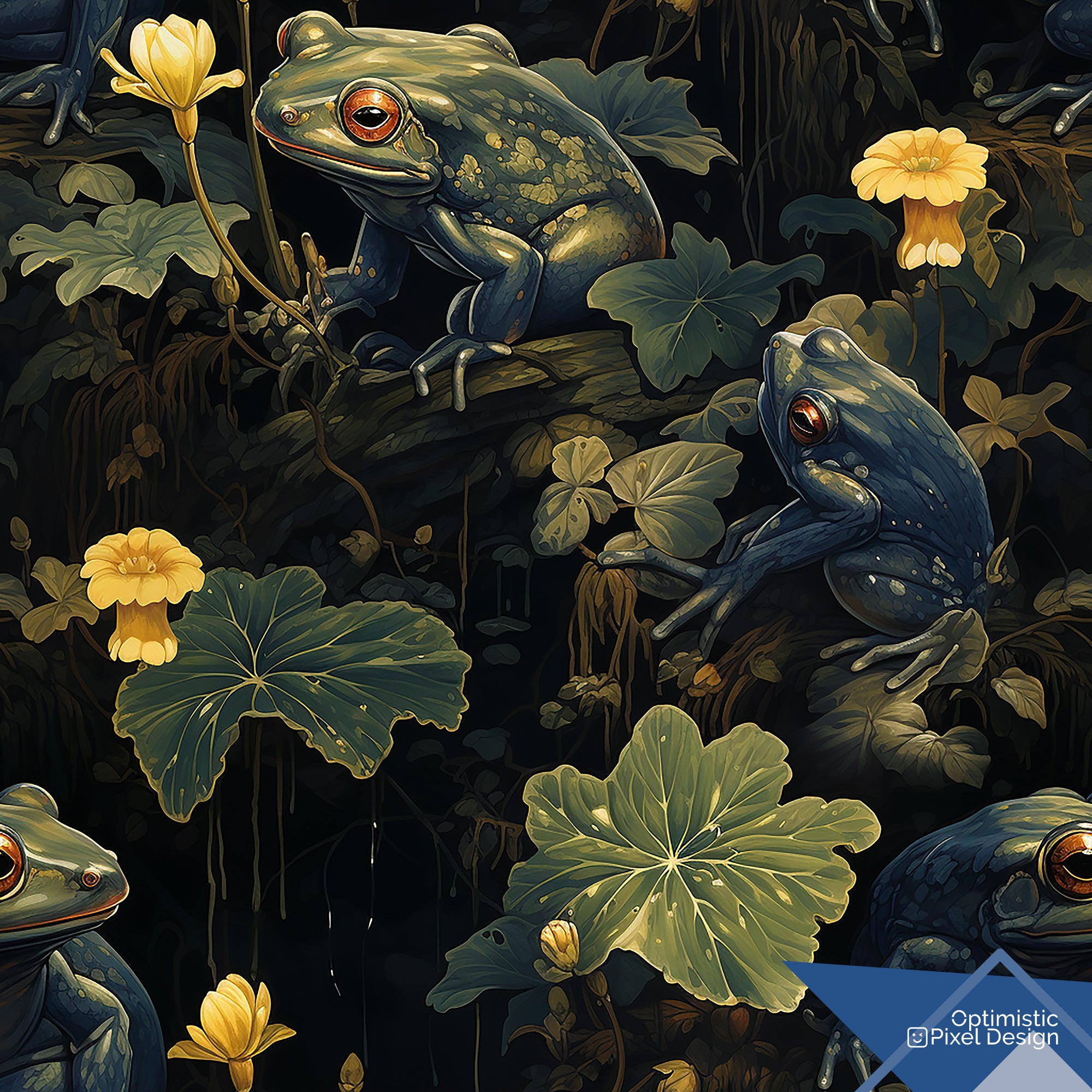 Frog Wallpaper Dark Moody Luxury Wall Decor