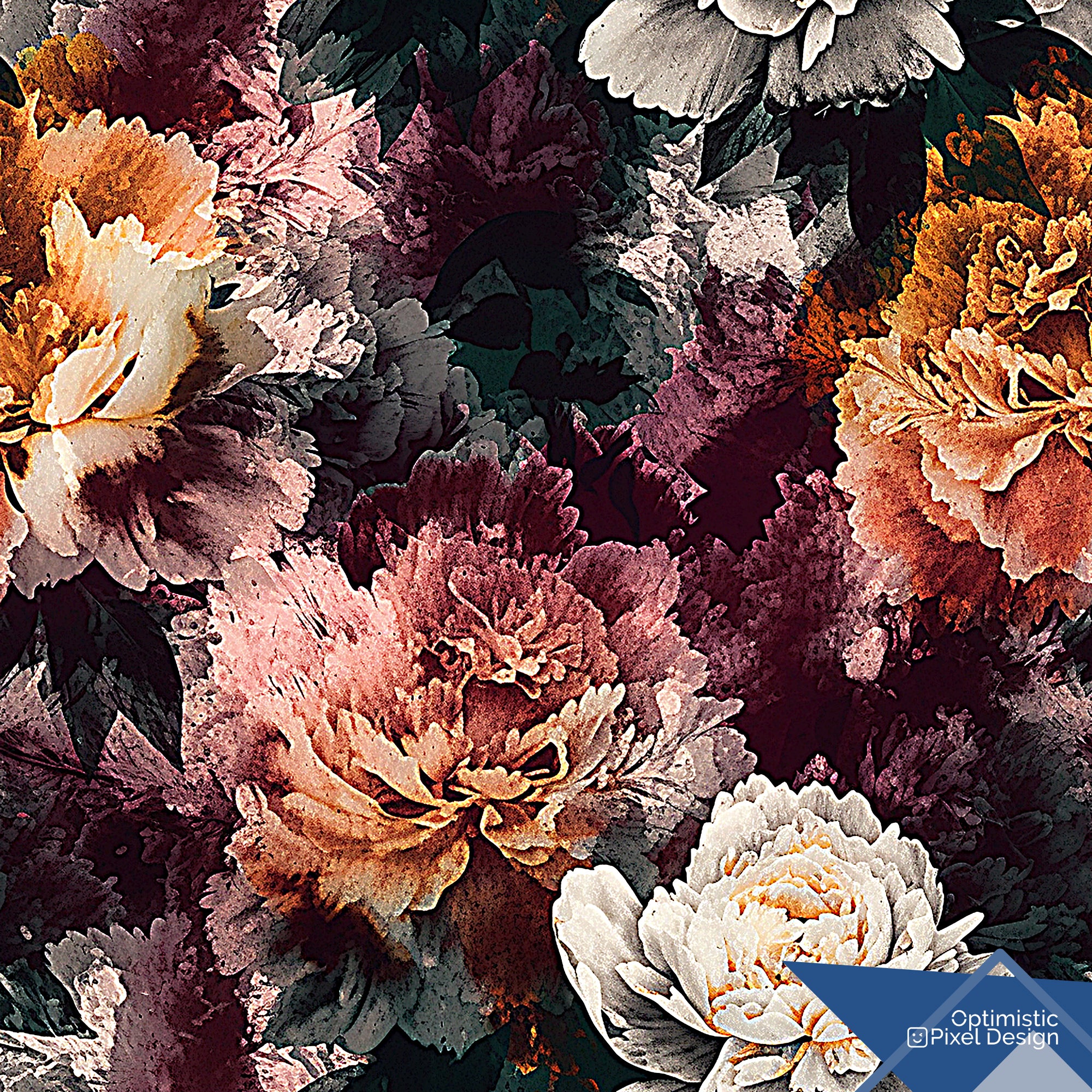 Peony Wallpaper Gothic Vintage Floral Wall Decor