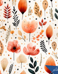 Boho Wallpaper Terracotta Flower Luxury Wall Decor