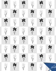 Floral Wallpaper Black White Checker Wall Decor