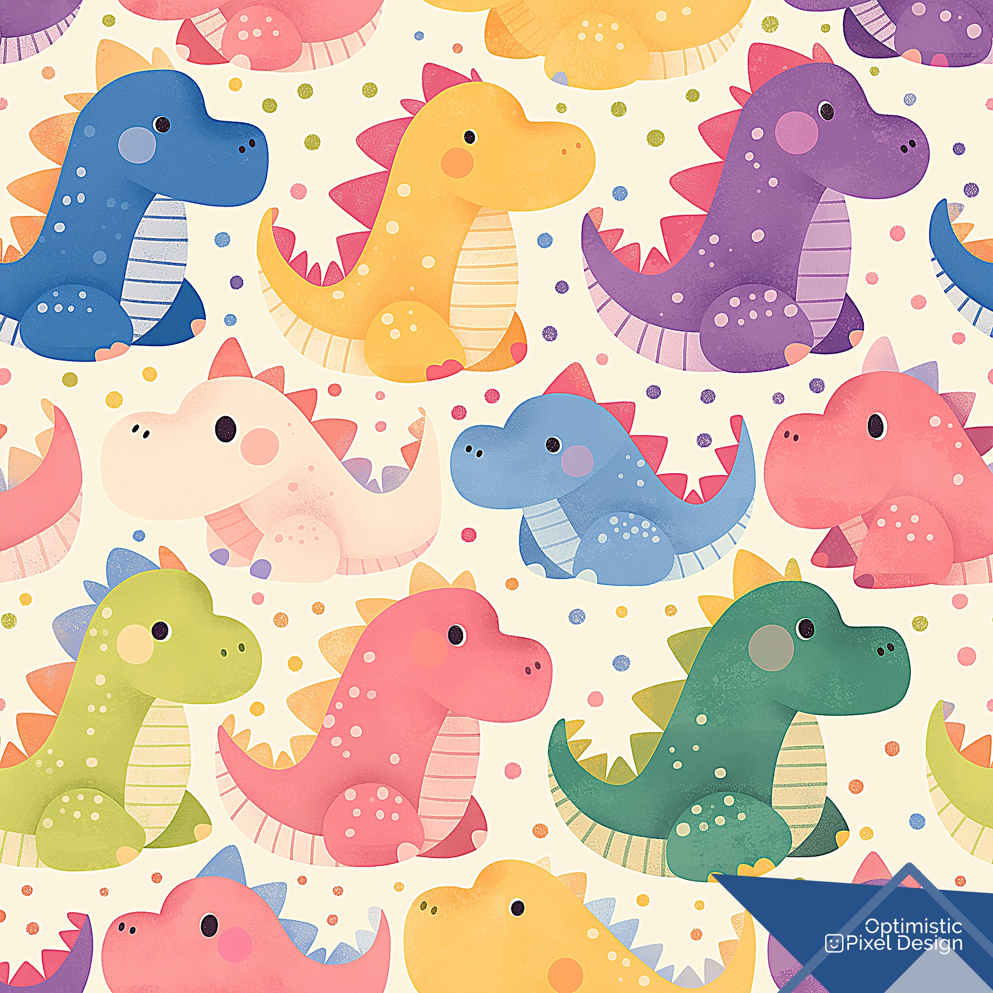 Dinosaur Wallpaper Colorful Nursery Wall Decor