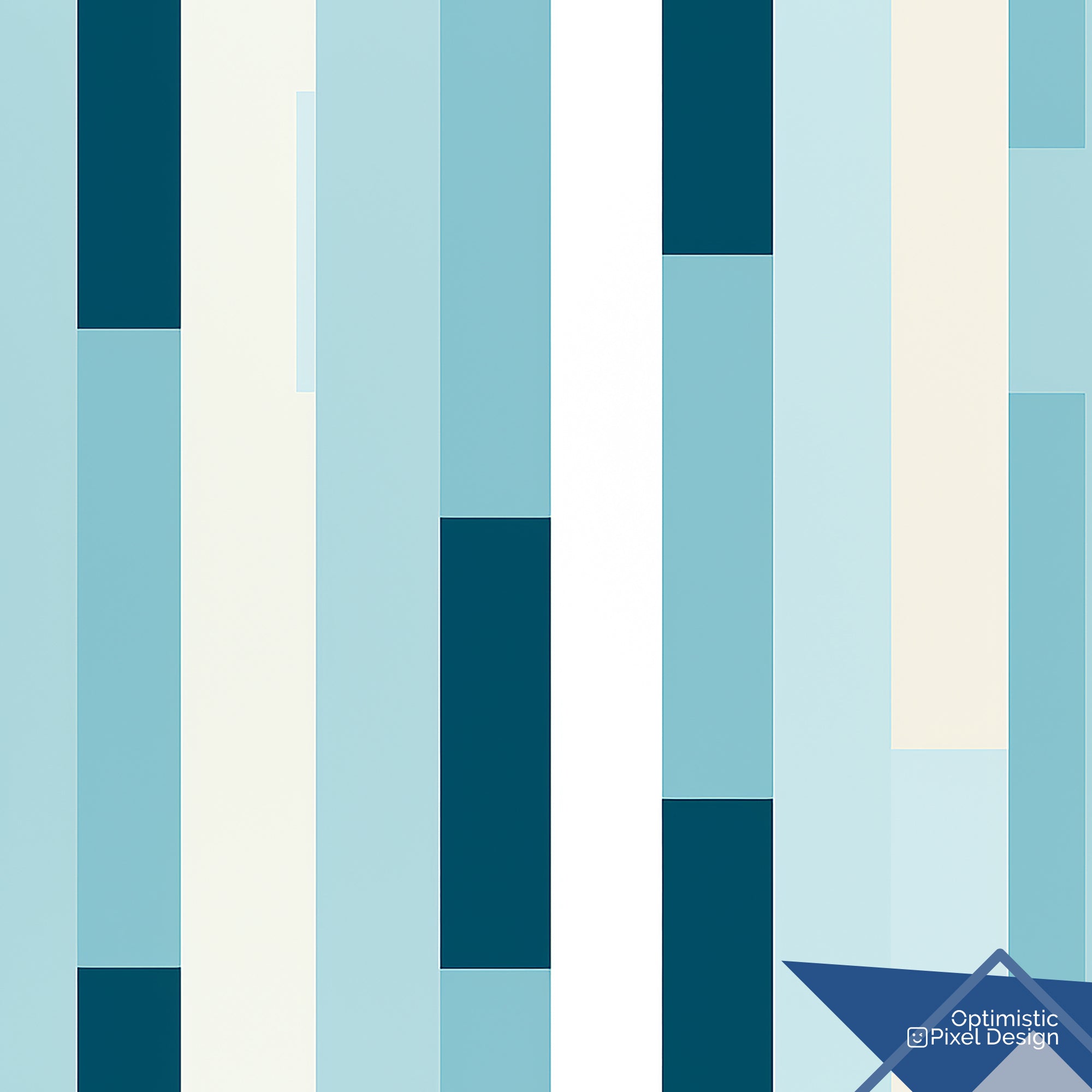 Stripe Wallpaper Blue Retro 70s Wall Decor