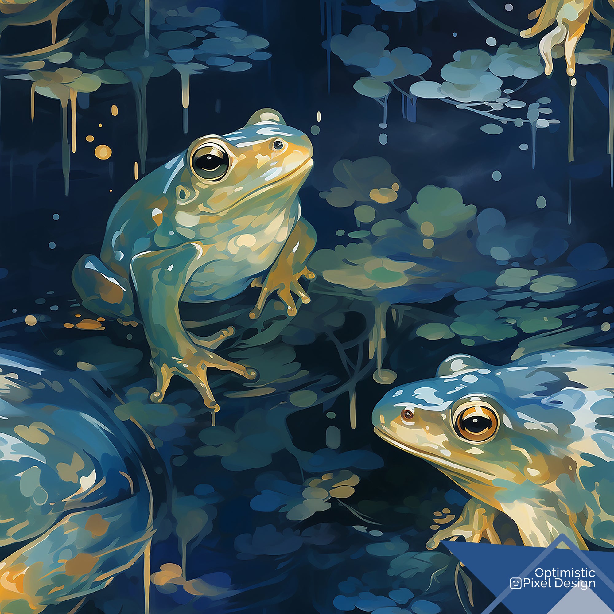 Frog Wallpaper Dreamy Dark Luxury Wall Decor