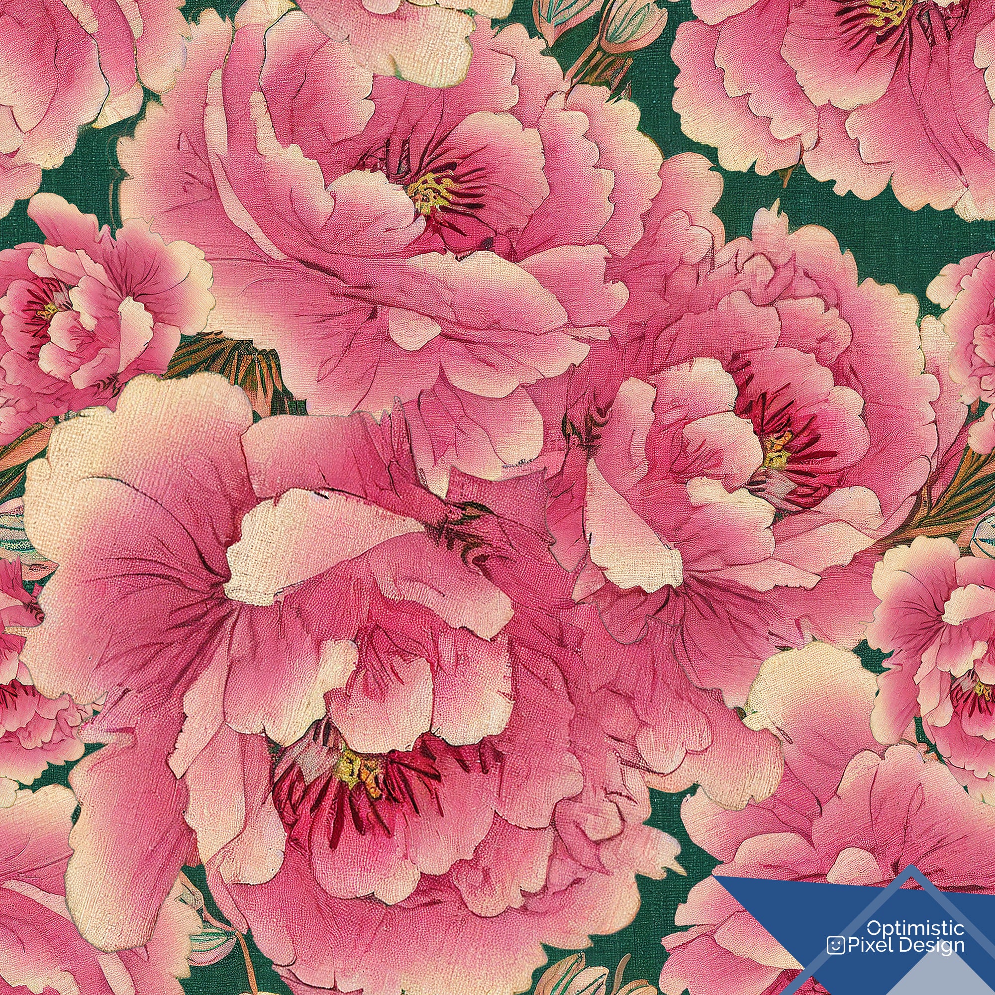 Floral Wallpaper Pink Peony Luxury Wall Decor