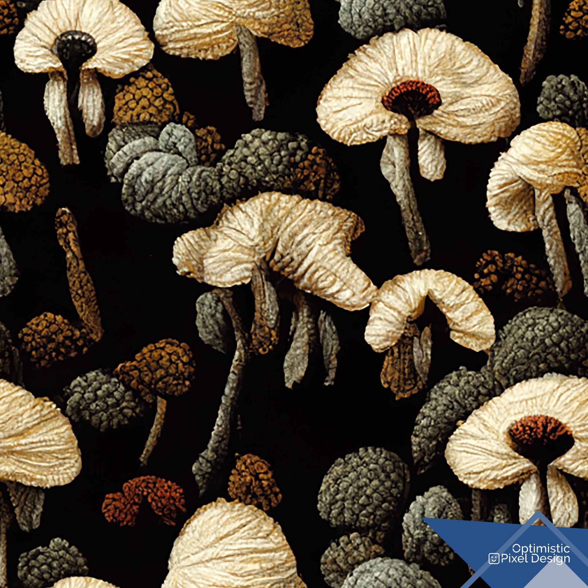 Mushroom Wallpaper Funky Luxury Wall Decor