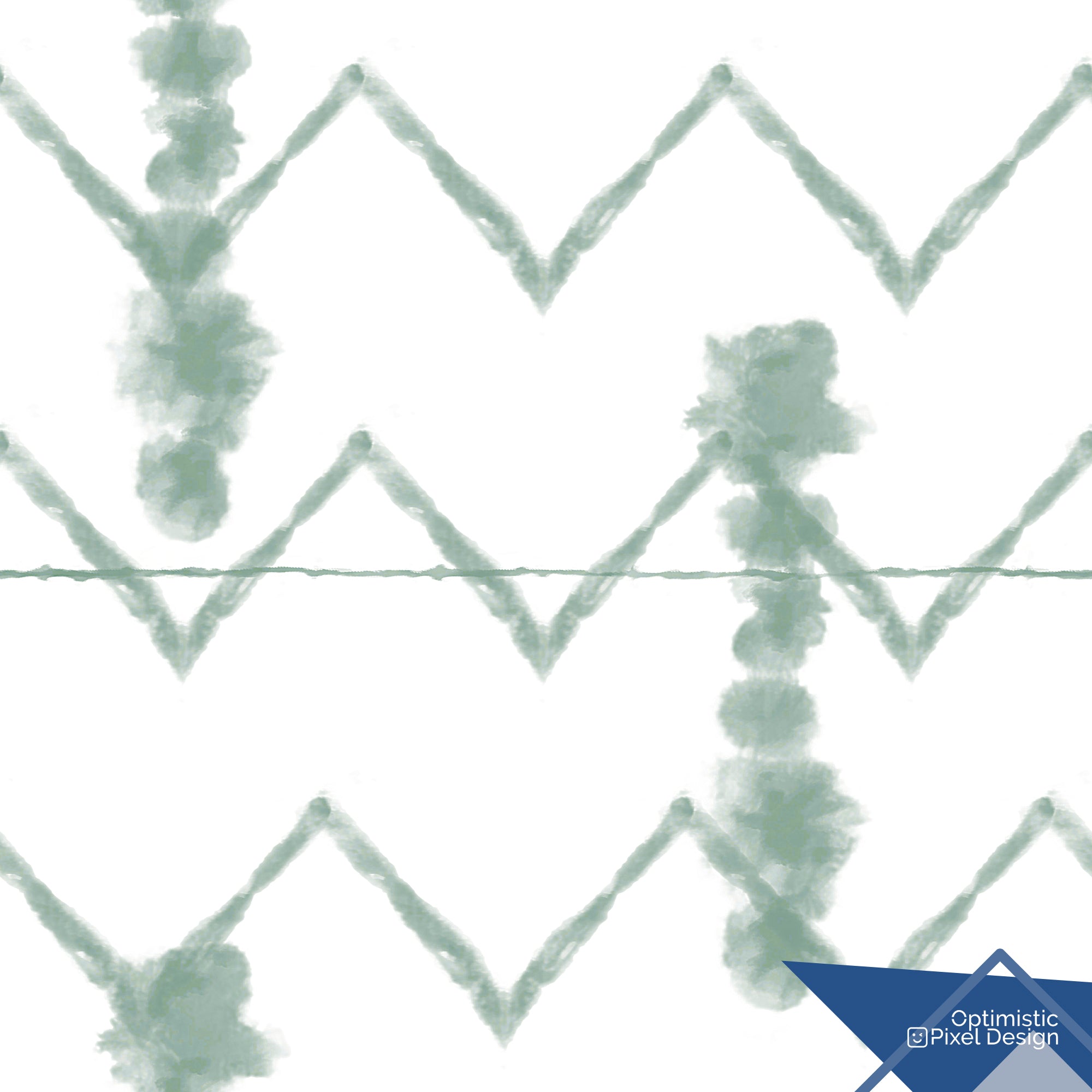 Abstract Wallpaper Green & White Shibori Wall Decor