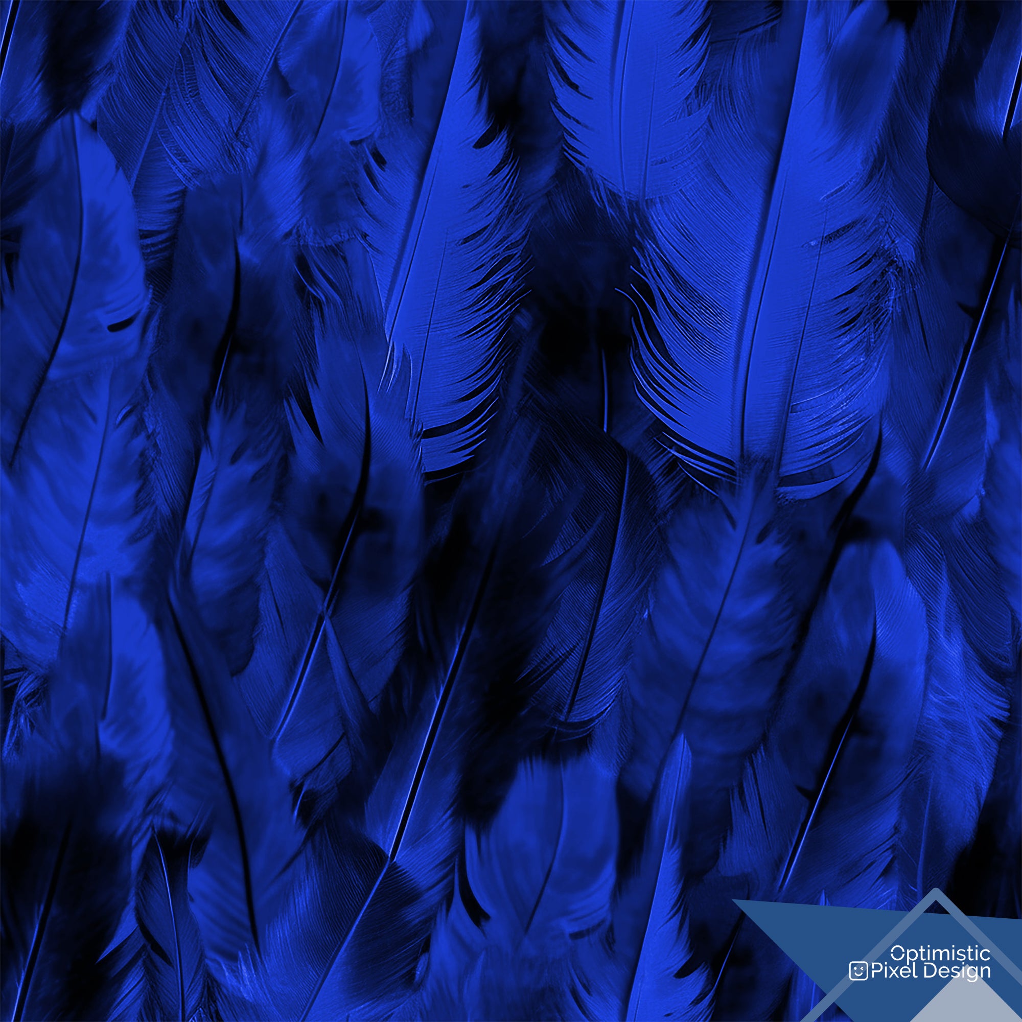 Feather Wallpaper Dark Blue Luxury Wall Decor