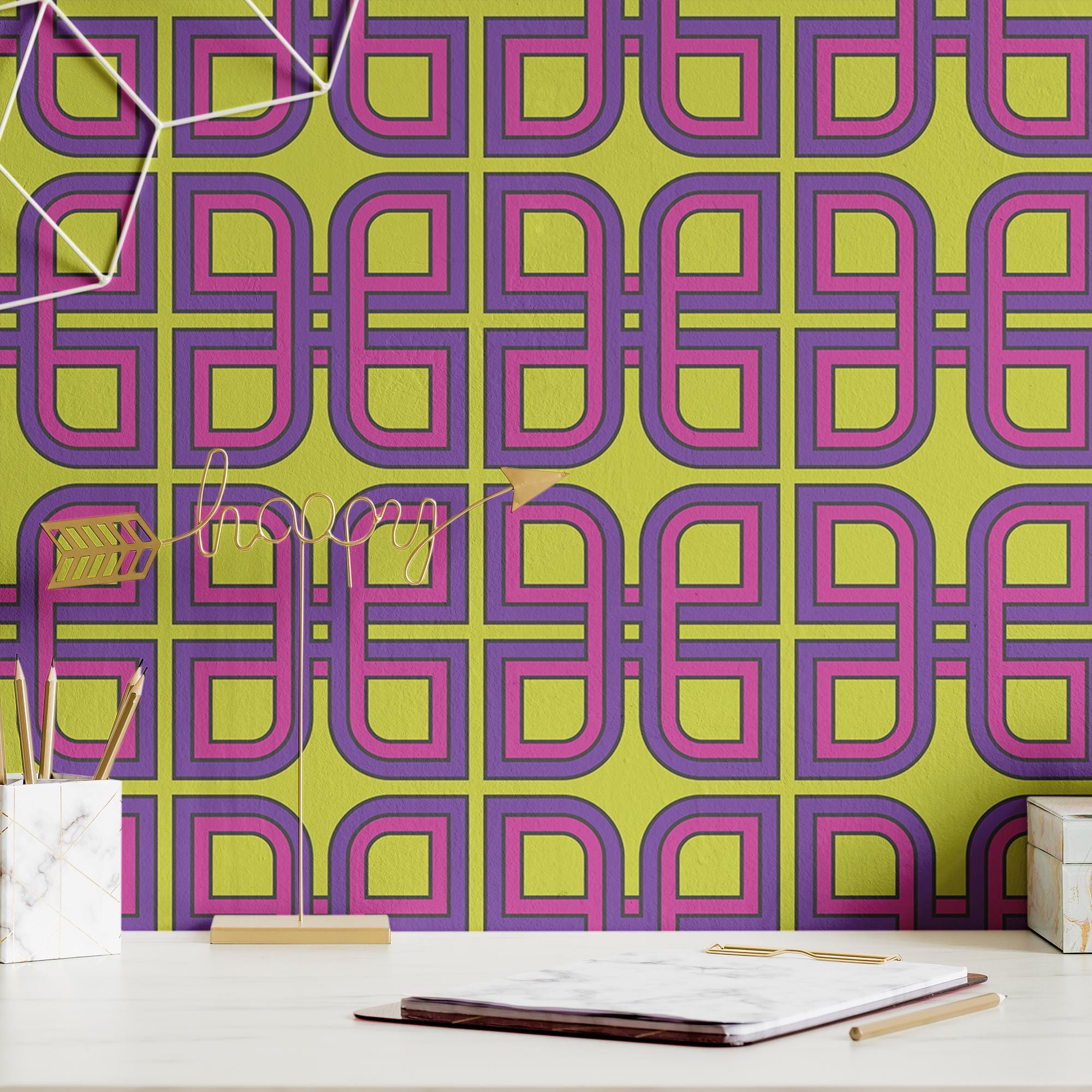 90s Wallpaper Retro Geometric Luxury Wall Decor