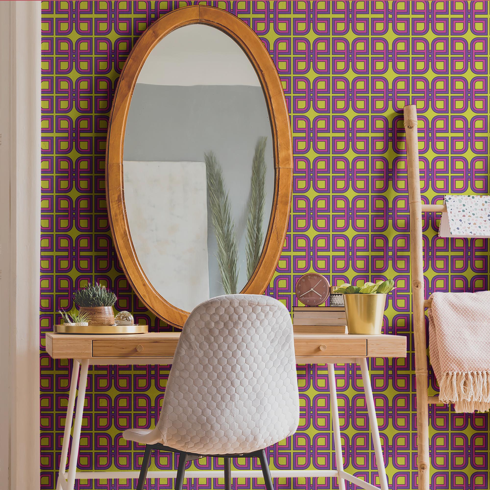 90s Wallpaper Retro Geometric Luxury Wall Decor