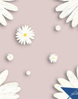 Daisy Wallpaper Pink Floral Luxury Wall Decor