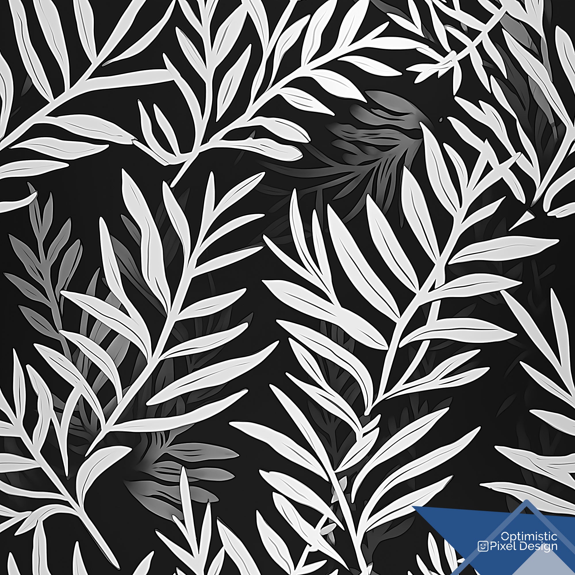 Botanical Wallpaper Black and White Wall Decor