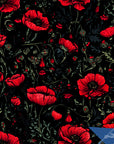 Bold Wallpaper Black & Red Poppy Floral Wall Decor