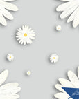 Daisy Wallpaper Funky Grey Flower Wall Decor