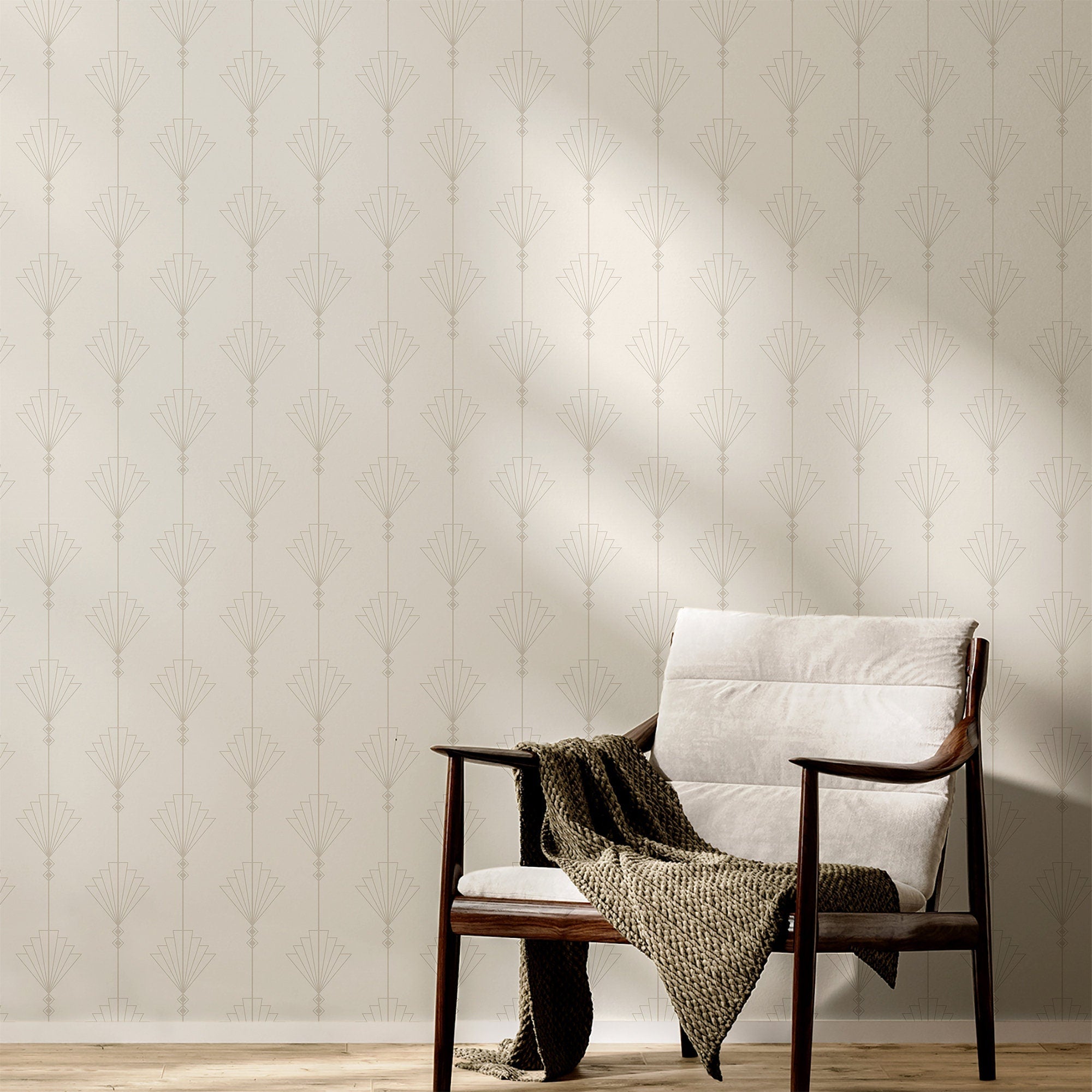 Art Deco Wallpaper Neutral Luxury Wall Decor