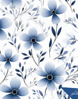 Floral Wallpaper Navy Flower Wall Decor