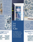 Blue Floral Wallpaper Whimsical Scandinavian Wall Decor