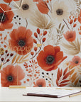 Boho Wallpaper Terracotta Flower Luxury Wall Decor