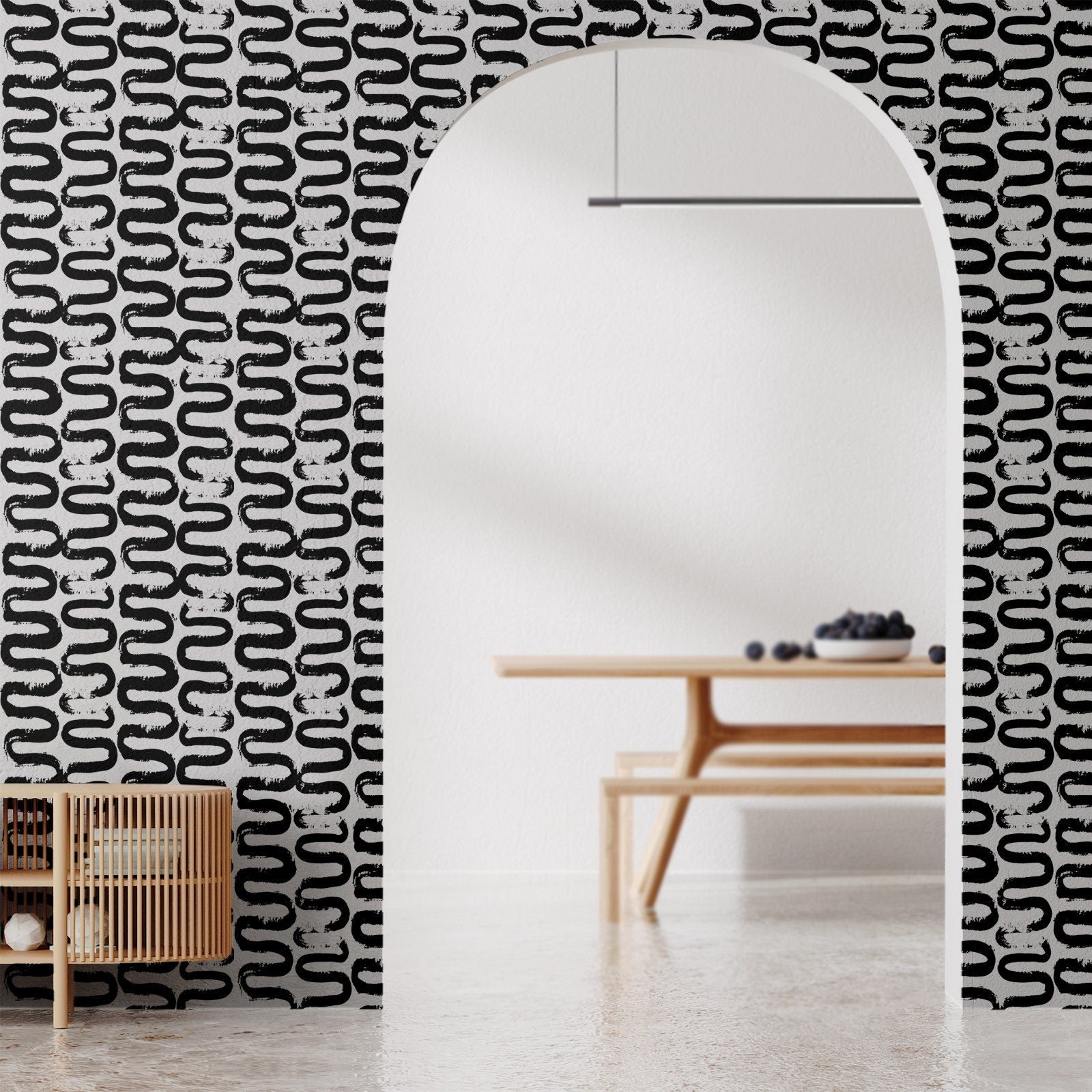 Bold Wallpaper Maximalist Black White Wall Decor