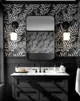 Botanical Wallpaper Black and White Wall Decor