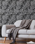 Botanical Wallpaper Black and White Wall Decor