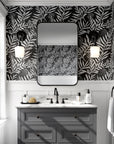 Botanical Wallpaper Black and White Wall Decor