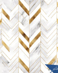 Faux Marble Wallpaper White Chevron Wall Decor