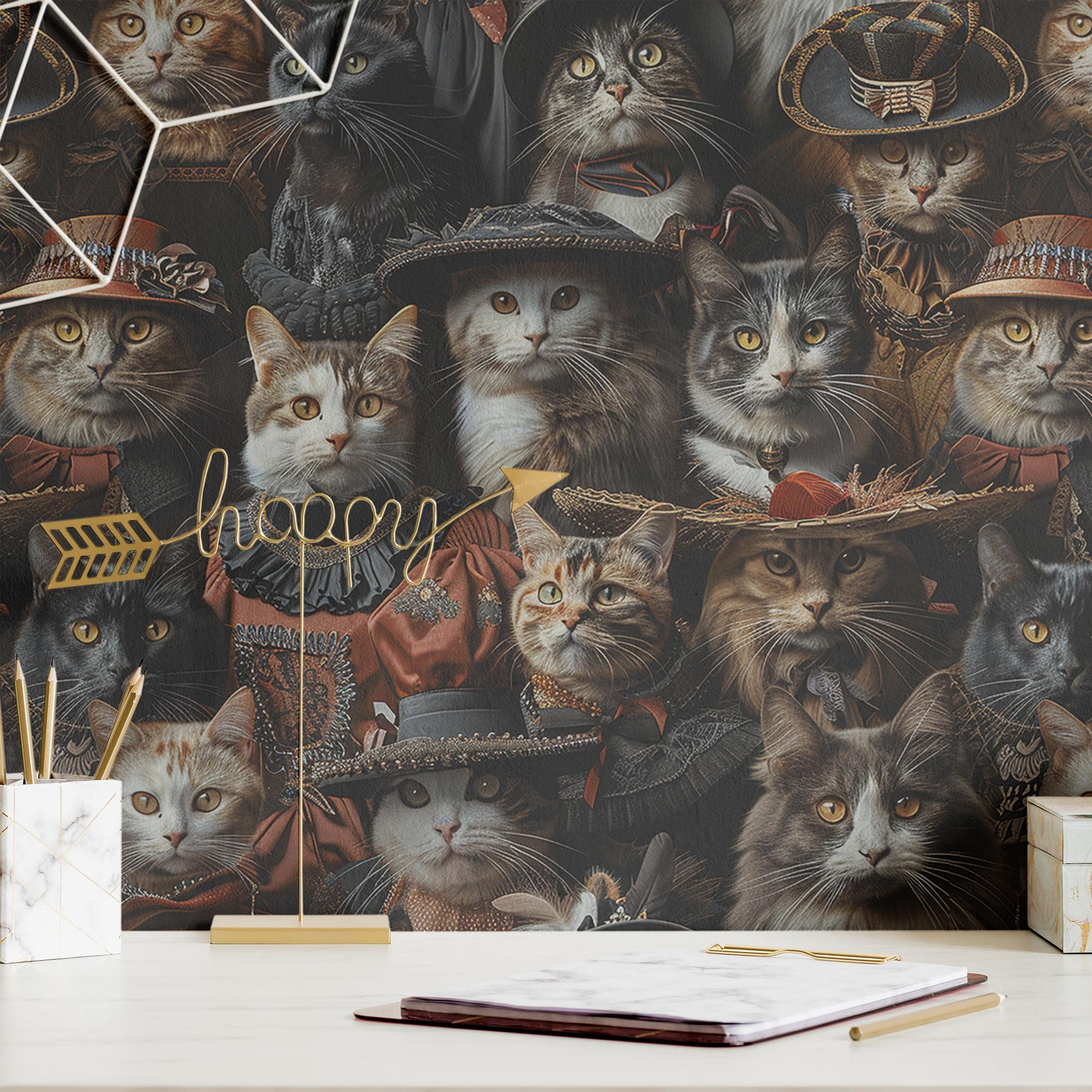 Cat Wallpaper Moody Victorian Wall Decor