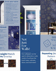 Celestial Wallpaper Navy Blue Star Wall Decor