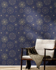 Celestial Wallpaper Navy Blue Star Wall Decor