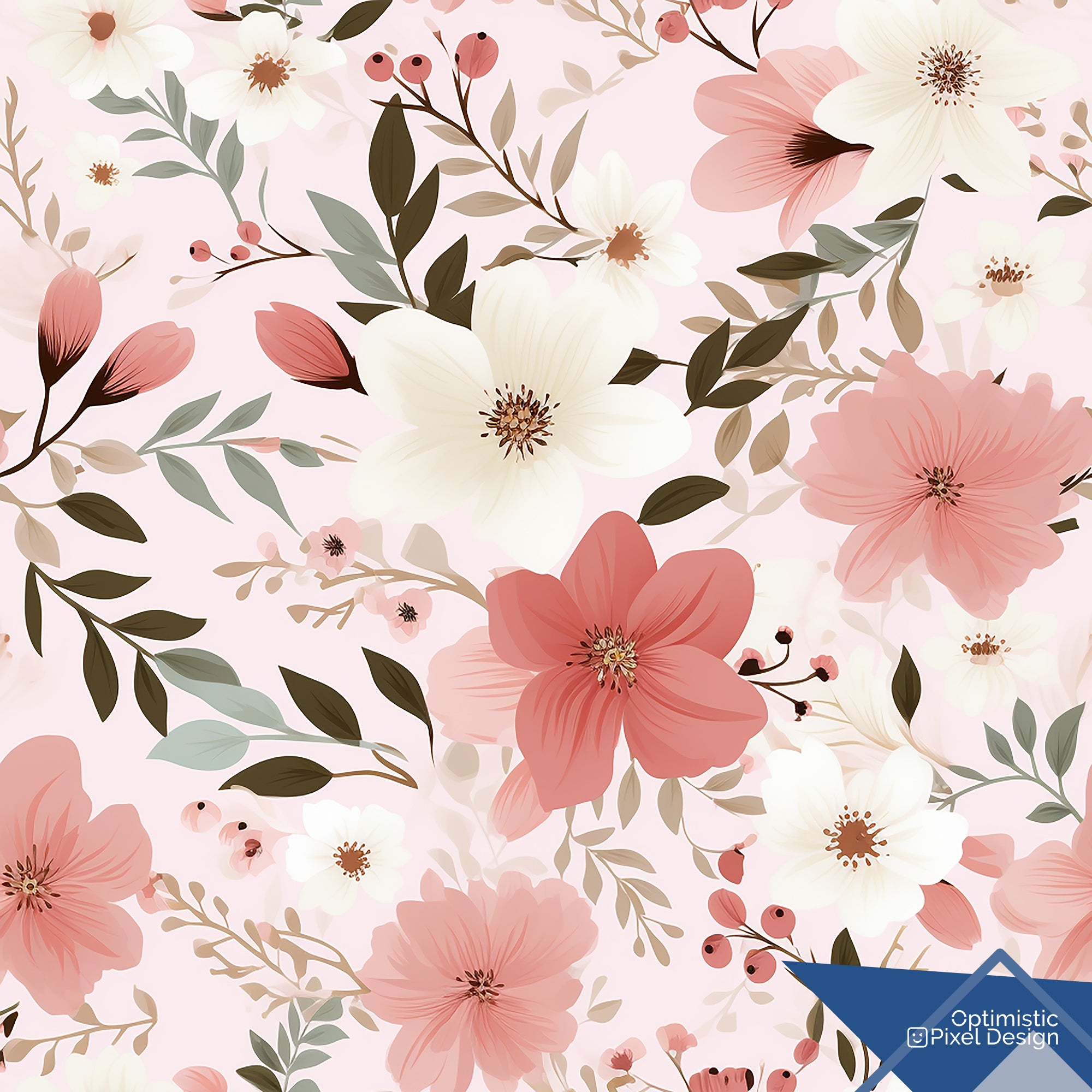 Floral Wallpaper Cool Pink Luxury Wall Decor